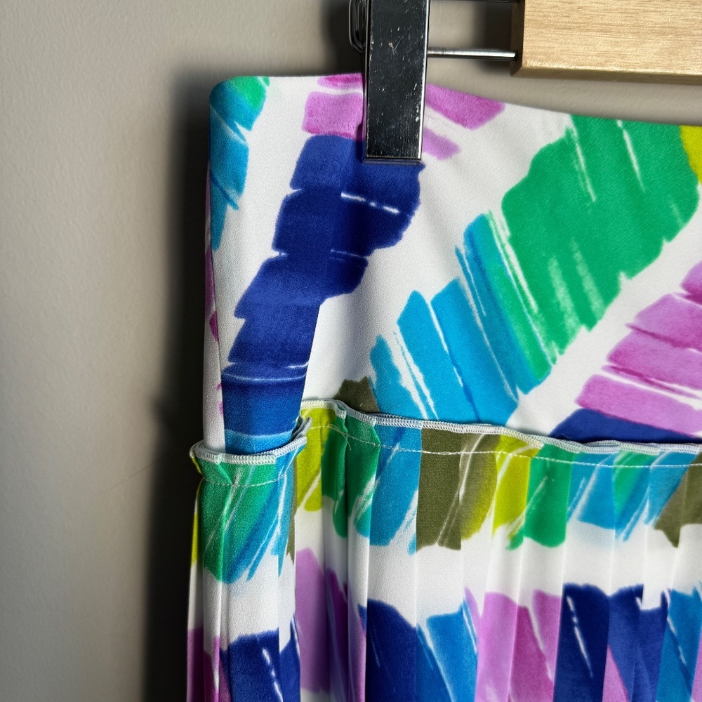 Lord & Taylor 424 Fifth Women's 8 Accordion Pleated Rainbow Skirt Festival Artsy - Picture 3 of 14
